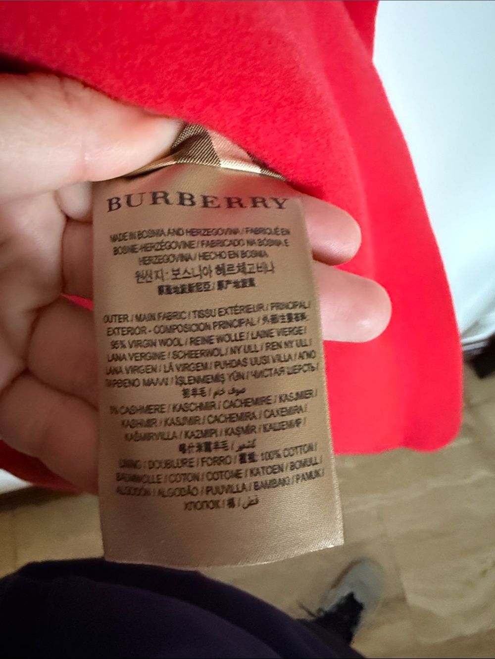 Burberry Red Wool Pea Coat - Picture 2 of 11
